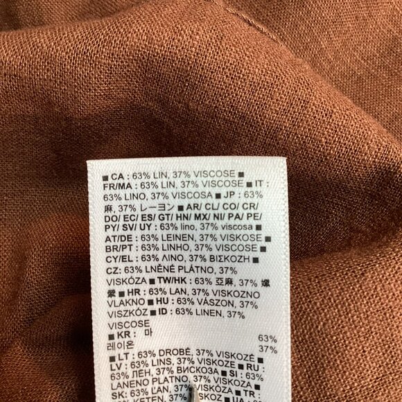 Gap Womens Medium Sleeveless Linen Blend Button Down Shirt Warm Brown - Picture 9 of 11